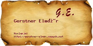 Gerstner Elmár névjegykártya